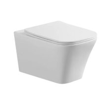 (WC Square) Wall Hung Toilet Rimless DPT Pan, Seat & 1.12m Concealed Cistern Frame WC Plate