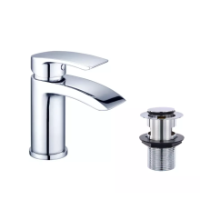 (Tap/Waste Round Chrome) Handleless Bathroom High Gloss White Wall Hung Vanity Unit Sink Cabinet Basin Storage Furniture Door Toilet