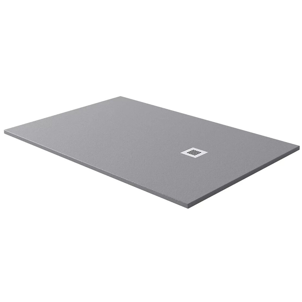 (Grey 1100 X 800 Mm) Stone Slate Effect Shower Tray Square Rectangle Wet Room Grey Black White 30Mm 5060783193370