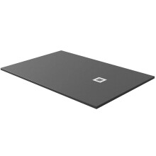 (Black 1100 x 900 mm) Stone Slate Effect Shower Tray Square Rectangle Wet Room Grey Black White 30mm