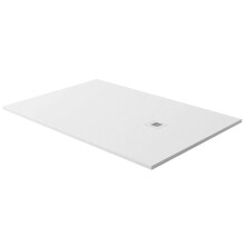 (White 1100 x 900 mm) Stone Slate Effect Shower Tray Square Rectangle Wet Room Grey Black White 30mm