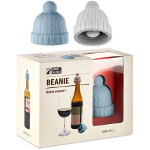 Monkey Business Beanie vinprop | 2 vinpropper i 1 pakke | S?dt vin tilbeh?r | Sjove k?kkengadgets | Vinpropper til vinflasker | Strik-Beanie-form