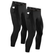 Runhit Compression Pants Men with Pocket 2 Pack Spandex Running Pants
