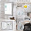 AAZZKANG Wood Framed Mirror 20""x16"" Rectangular Rustic Wall Mirror F 4