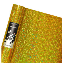 VViViD Mosaic+ Vinilo para manualidades (purpurina hologrαfica dorada, 1 pie x 5 pies)