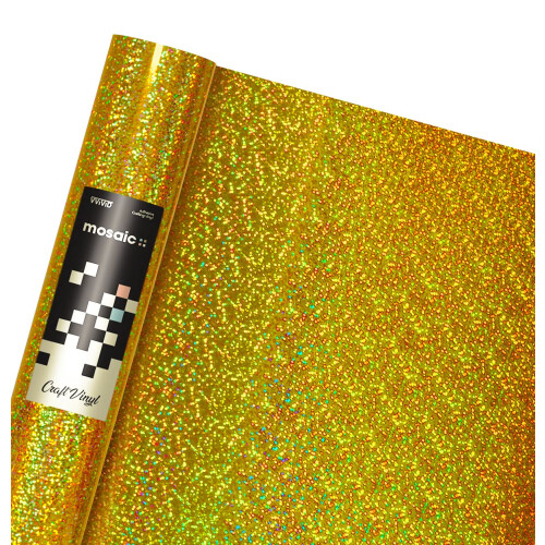 VViViD Mosaic+ Βινύλιο Χειροτεχνίας (Χρυσό Χολογραφικό Γκλίτερ, 1ft x 5ft) 1