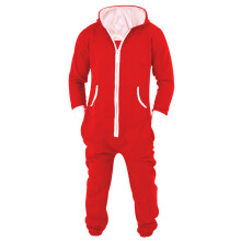 Skylinewears Unisex Onesie Jumpsuit Einteiler ohne Füße Rot M