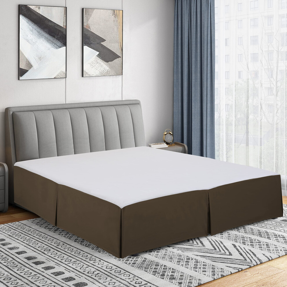 Cathay Home Double Brushed Microfiber Pleated Easy Fit Bed Skirt Ultr