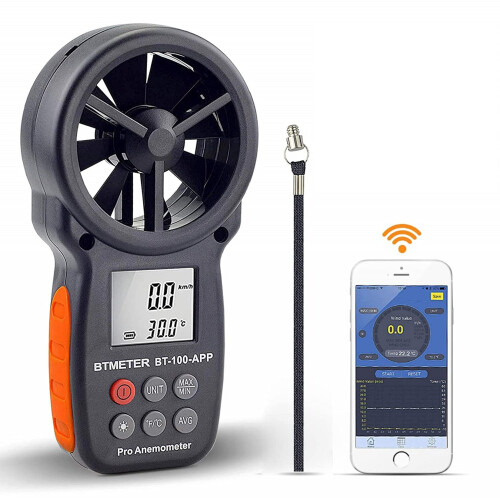 BTMETER BT-100APP Anemometer w/Wireless Bluetooth  Digital Handheld Wi