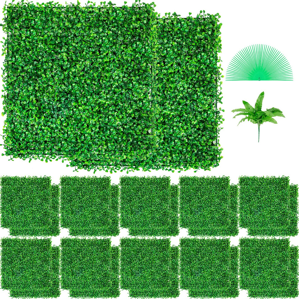 VEVOR Grass Wall Artificial Boxwood Panels  24PCS 10"" x 10""  Topiary