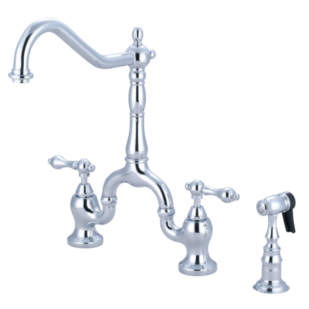 Kingston Brass KS7751ALBS English Country Kitchen Bridge Faucet with B