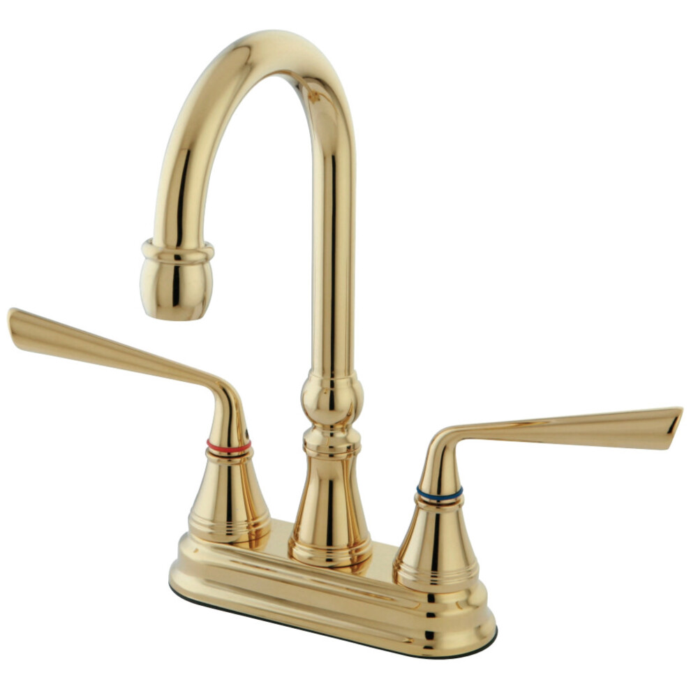 Photos - Tap Hidden Part Kingston Brass KS2492ZL Silver Sage Bar Faucet Polished Brass 