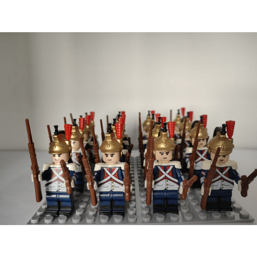 (16pcs-2) 16pcs Napoleonic War building blocks Swiss Dutch Italian British cavalry children's toys Fit Lego