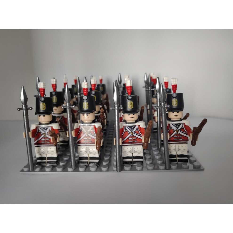 (16pcs-3) 16pcs Napoleonic War building blocks Swiss Dutch Italian British cavalry children's toys Fit Lego