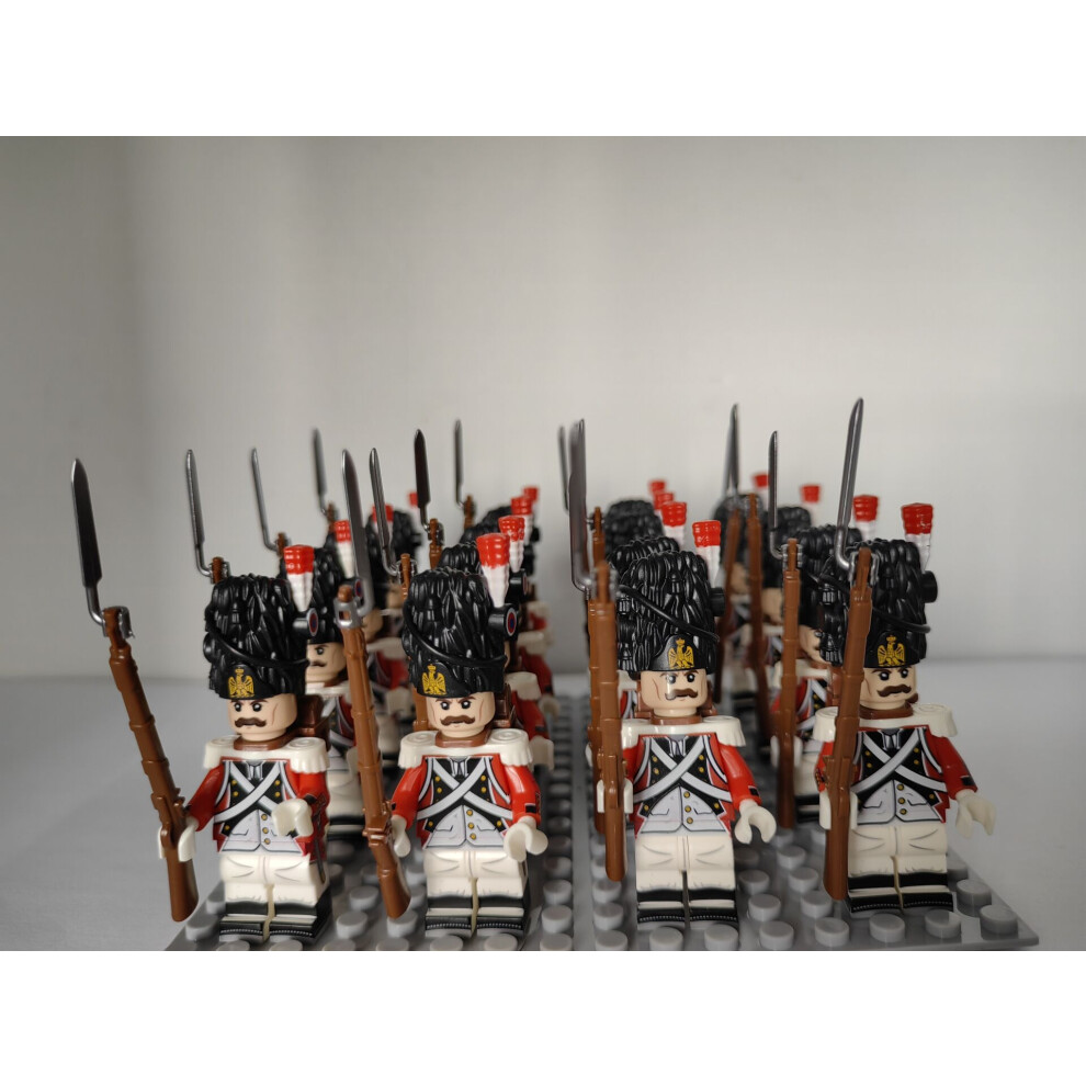 (16pcs-8) 16pcs Napoleonic War building blocks Swiss Dutch Italian British cavalry children's toys Fit Lego