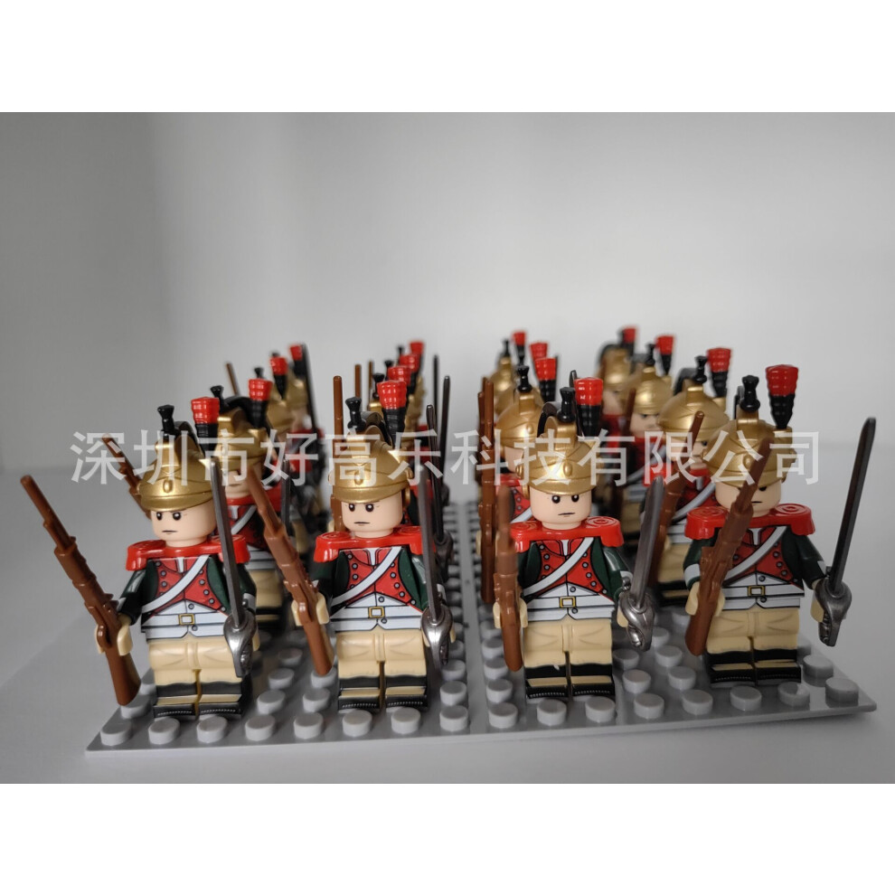 (16pcs-11) 16pcs Napoleonic War building blocks Swiss Dutch Italian British cavalry children's toys Fit Lego