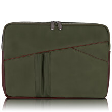 N-Serie | AUBURN | 15-Zoll-Laptophlle aus Nylon mit Lederbesatz  Grn