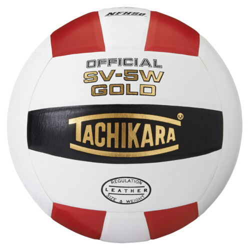Tachikara SV5W Χρυσό Premium Δερμάτινο Βόλεϊ (Κόκκινο, Λευκό και Μαύρο)