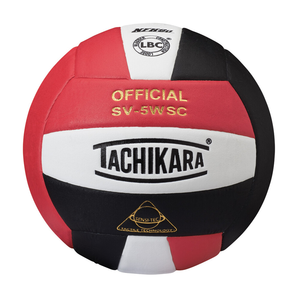 Tachikara SV5WSC Sensi-Tec Composite  Volleyball (Red  Wht  Black)-image-OPC-PFPFVCF-NEW