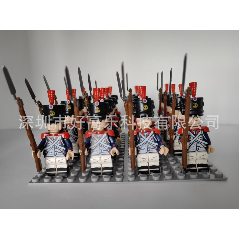 (16pcs-12) 16pcs Napoleonic War building blocks Swiss Dutch Italian British cavalry children's toys Fit Lego