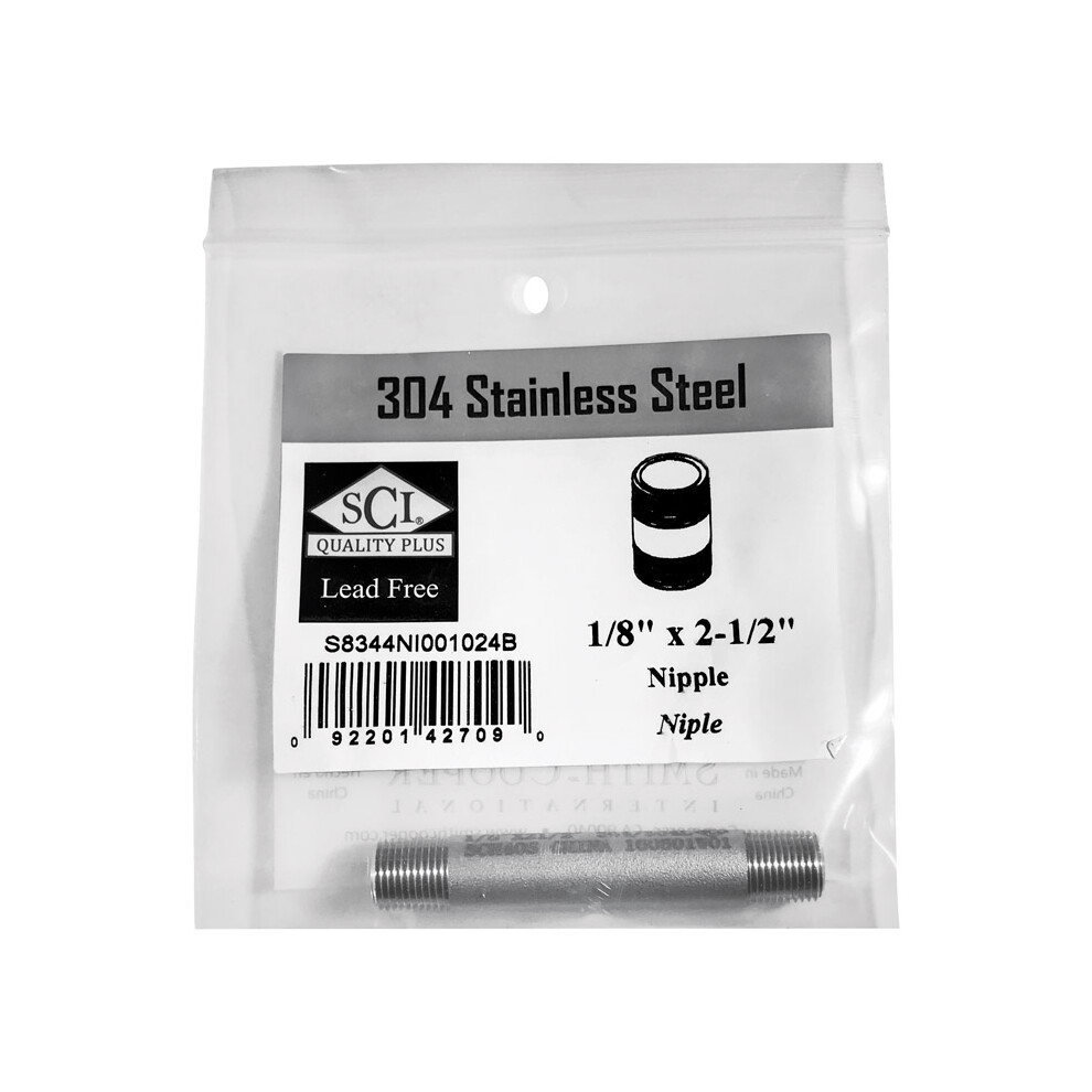Nipple Ss 1/8X2-1/2""Long (Pack Of 1) 092201427090