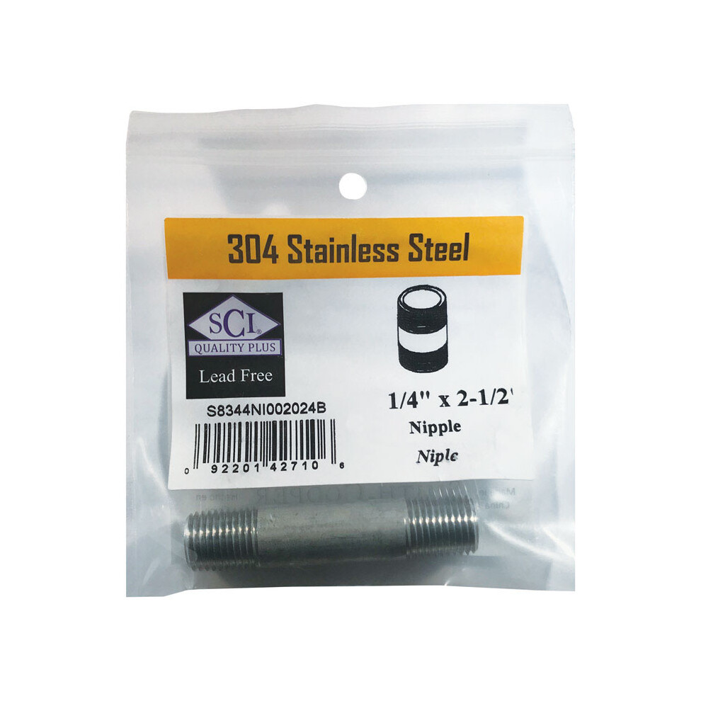 Nipple Ss 1/4"" X 2.5"" (Pack Of 1) 092201427106