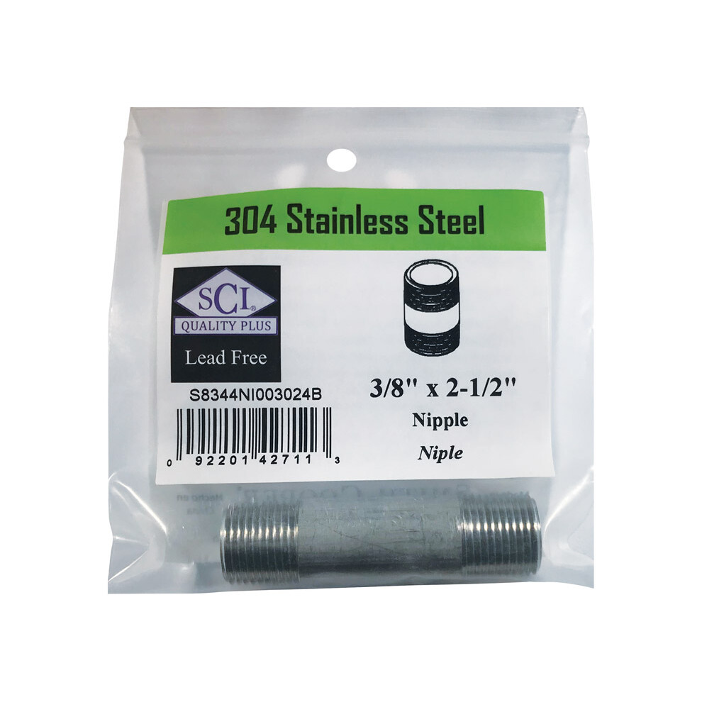 Nipple Ss 3/8"" X 2.5"" (Pack Of 1) 092201427113