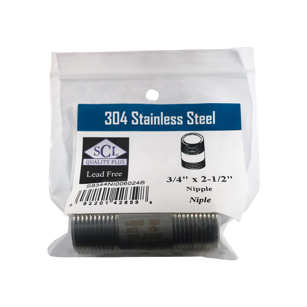 Nipple Ss 3/4""X2.5"" (Pack Of 1) 092201426598
