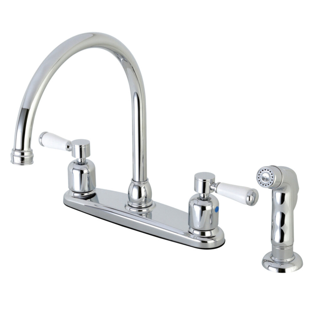Photos - Tap Hidden Part Kingston Brass FB791DPLSP Paris 8-Inch Centerset Kitchen Faucet with S B0768WXFCD 