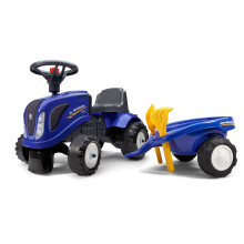 Falk New Holland Ride-On and Push-Along tractor with trailer and tools