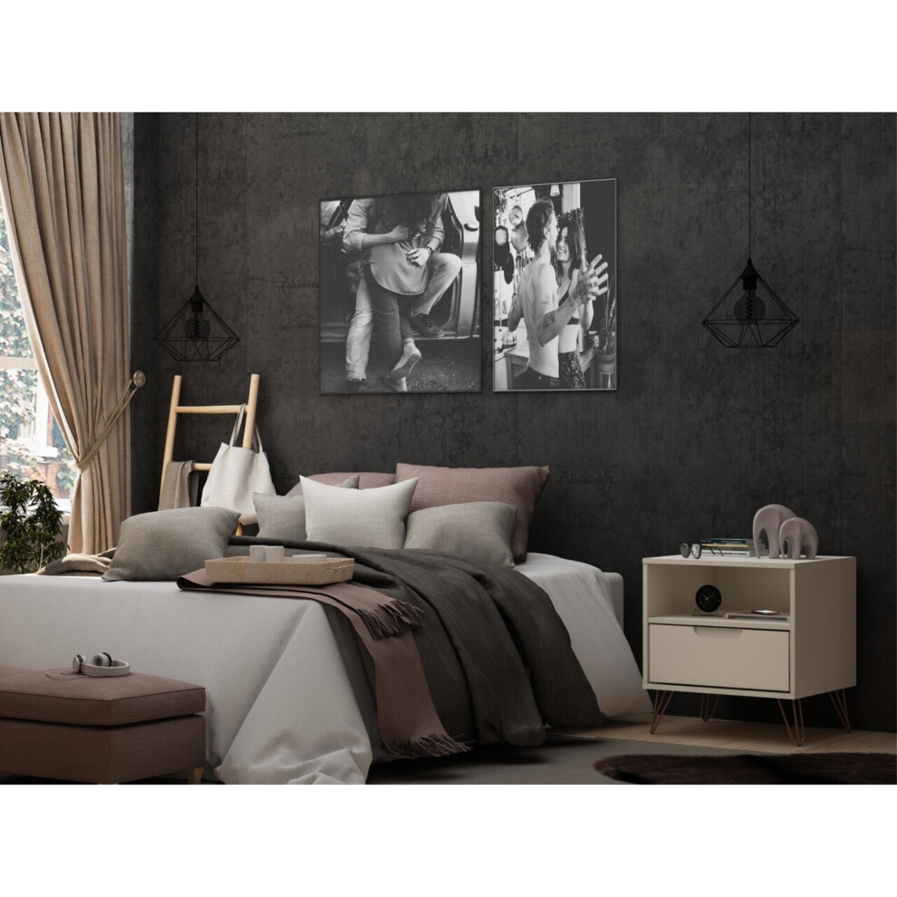 Manhattan Comfort Rockefeller 1.0 Mid-Century Modern Nachttisch mit 1