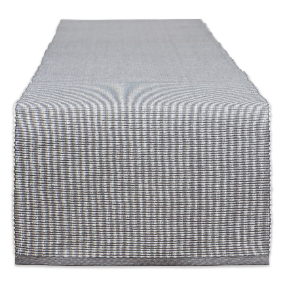 Chemin de table c   tel    bicolore gris et blanc DII