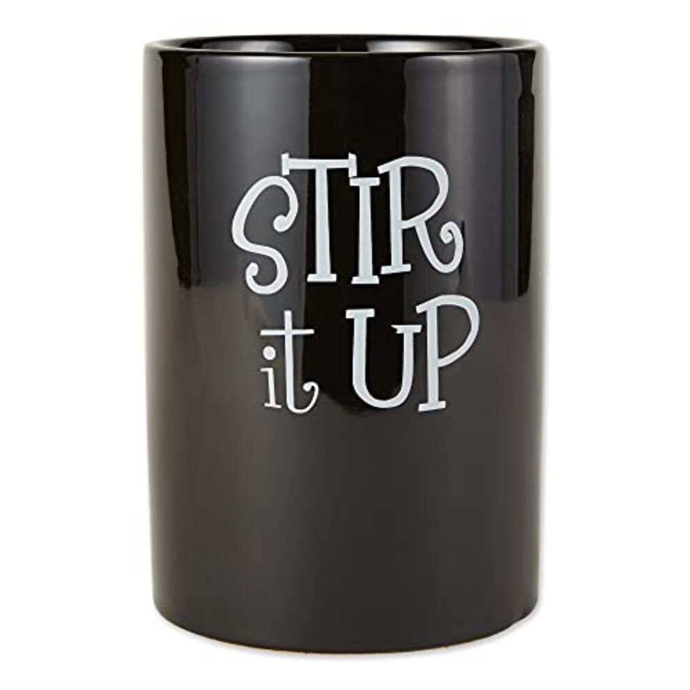 DII Black Stir It Up Ceramic Utensil Holder-image-OPC-PFPFZ2M-NEW