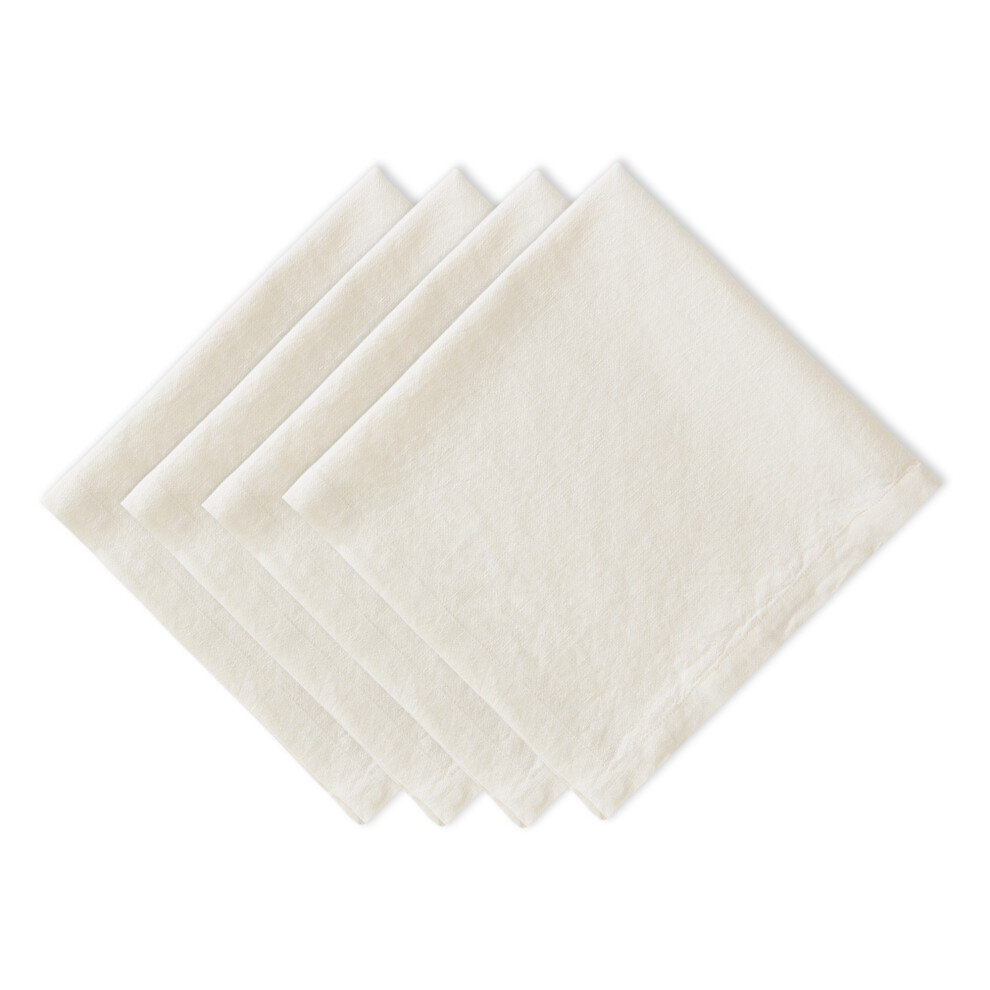 Serviettes en lin cr   me sucre DII (lot de 4)