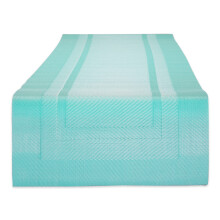 DII Aqua PVC Doubleframe Table Runner 14x72
