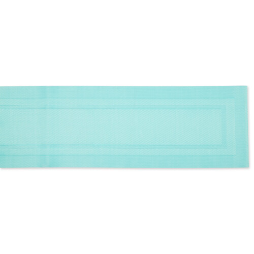DII Aqua PVC Doubleframe Table Runner 14x72 1