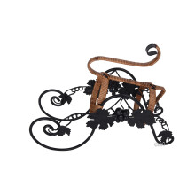 On the Vine Embellished Metal Carriage Wine Holder