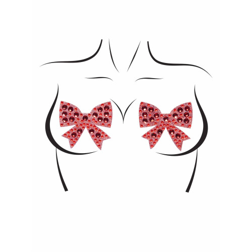 Rhinestone bow nipple jewels.