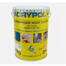 Acrypol Grey 20kg Flat Waterproof Roof Coating with Fibres - All-Weather, Flexible & Crack-Bridging