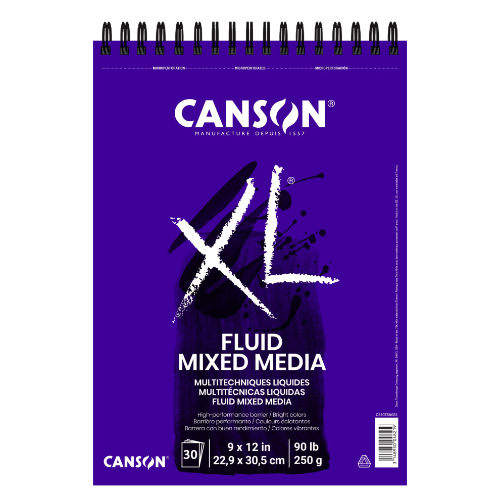 Canson Xl Fluid Mixed Media Block, 30 Blatt/Block, 9 X 12 Zoll-image