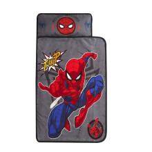 Idea Nuova Marvel Spiderman Super Soft Toddler Quilted Nap Mat with Bu