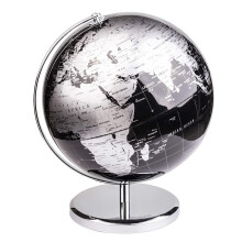 Exerz 10"" World Globe Black - Stainless Steel Arc and Base - Educatio