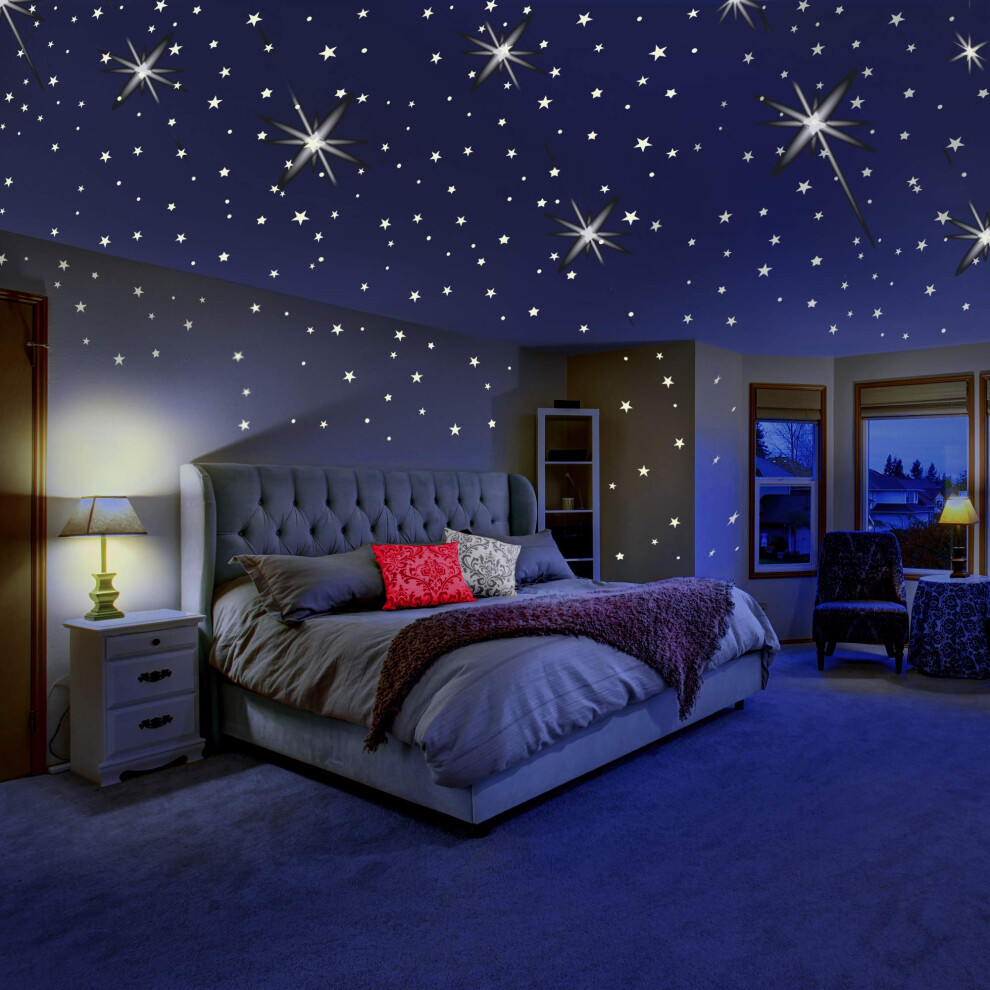 Glow In The Stars For Ceiling Or Wall Stickers - Glowing Wall Dec Dark Mafox