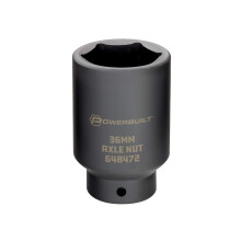 Powerbuilt 1/2-inch Drive Axle Nut Socket 36mm 6 Point Extra Deep Re