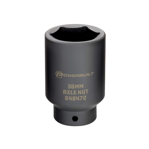 Powerbuilt 1/2-inch Drive Axle Nut Socket  36mm 6 Point Extra Deep  Re