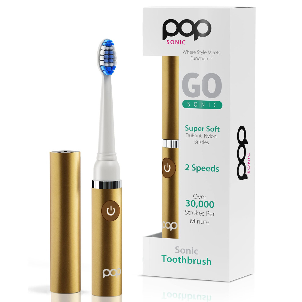 Pop Sonic Electric Toothbrush (Metallic Gold) - Travel Toothbrushes w/