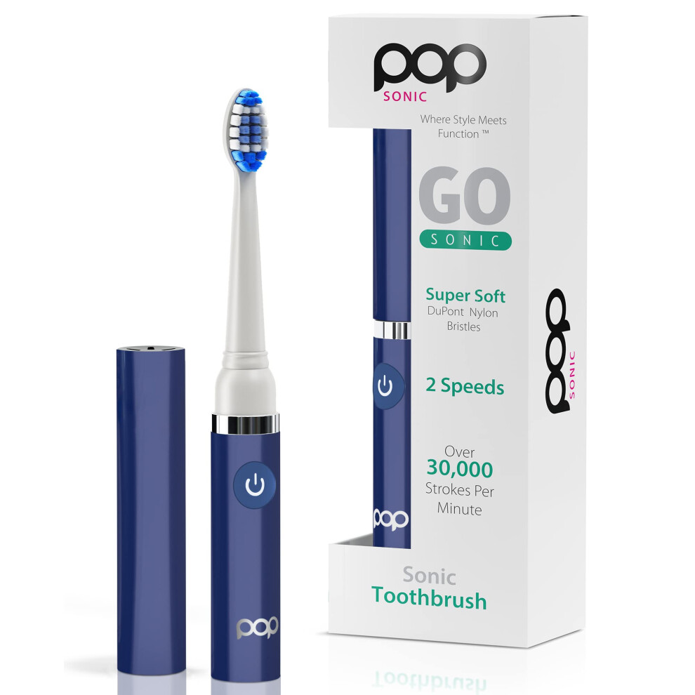 Pop Sonic Electric Toothbrush (Navy Blue) - Travel Toothbrushes w/AAA