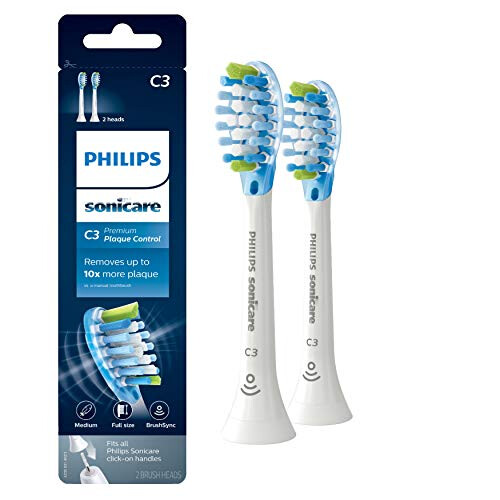 Philips Philips Sonicare C3 Premium Ανταλλακτικές Κεφαλές Βουρτσών, 2 Κεφαλές, Λευκό, HX9042/65
