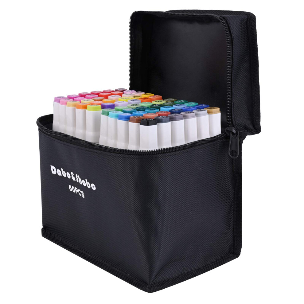 Dabo&Shobo 60 Colors Alcohol Markers  drawing markers  Dual Tip Art Ma