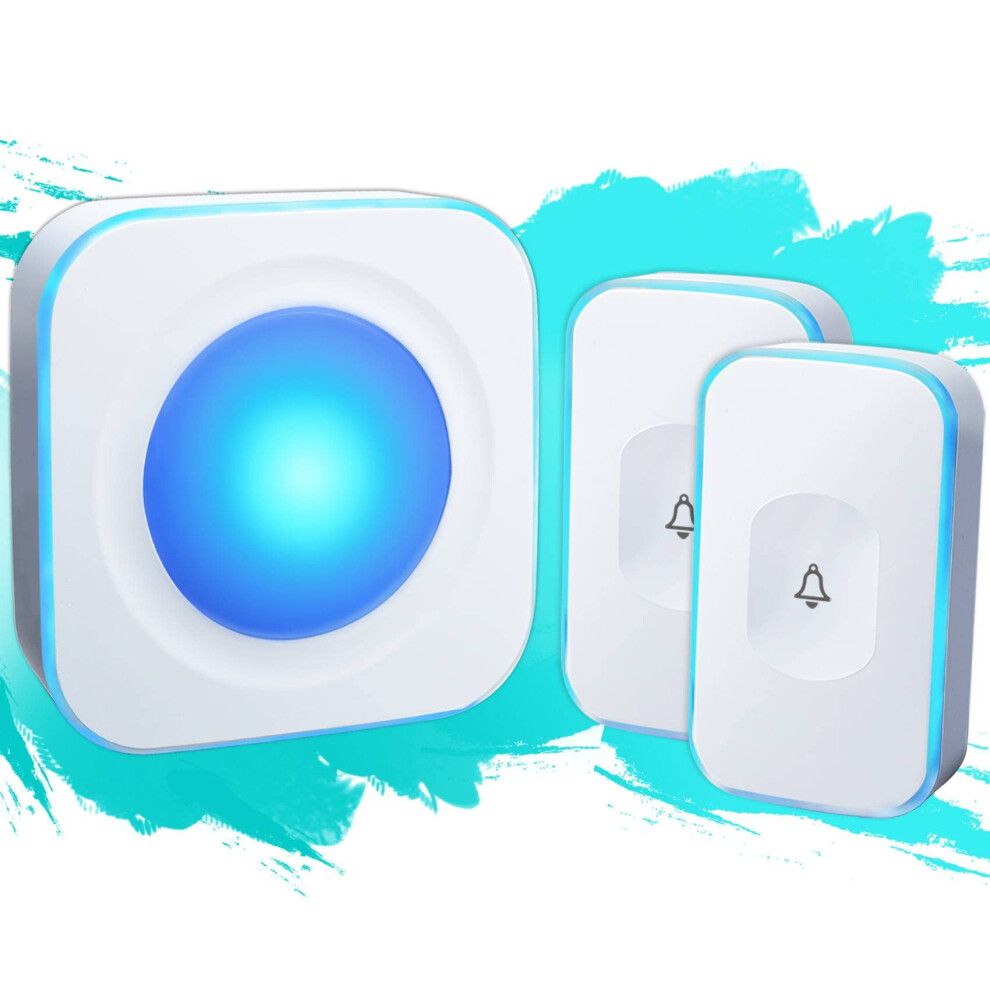 Wireless Doorbell Waterproof 1200 Feet Door Bell With 2 Buttons With D 192530815787